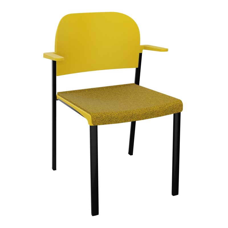 ROMY CHAISE 4P FIXES ASSISE TISSU DOSSIER POLYPRO AVEC ACCOUDOIRS E9 SG PW