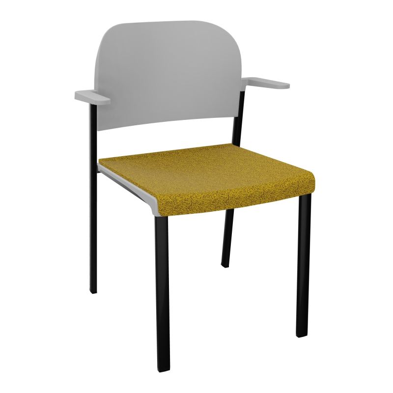 ROMY CHAISE 4P FIXES ASSISE TISSU DOSSIER POLYPRO AVEC ACCOUDOIRS E9 SG PX