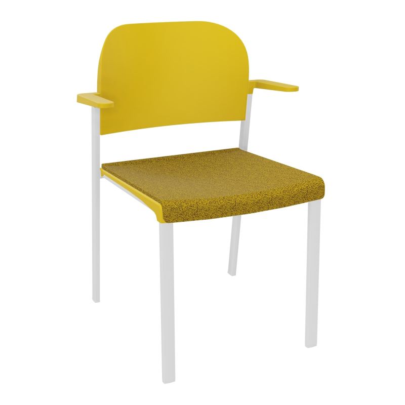 ROMY CHAISE 4P FIXES ASSISE TISSU DOSSIER POLYPRO AVEC ACCOUDOIRS E9 SP PW