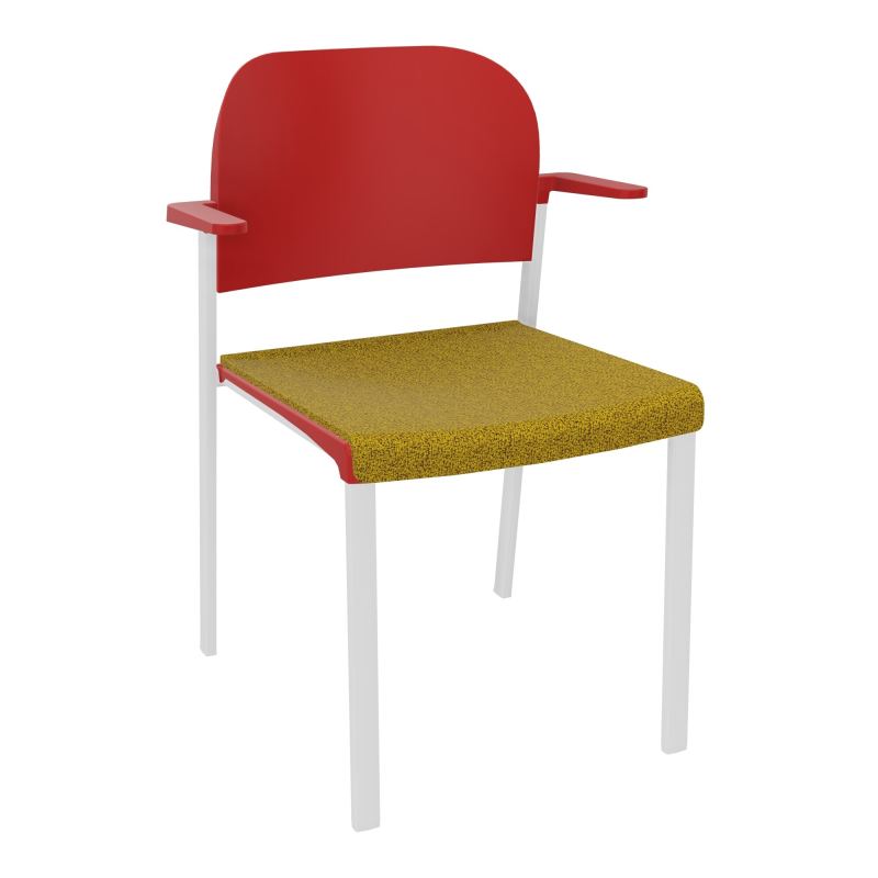 ROMY CHAISE 4P FIXES ASSISE TISSU DOSSIER POLYPRO AVEC ACCOUDOIRS E9 SP PZ