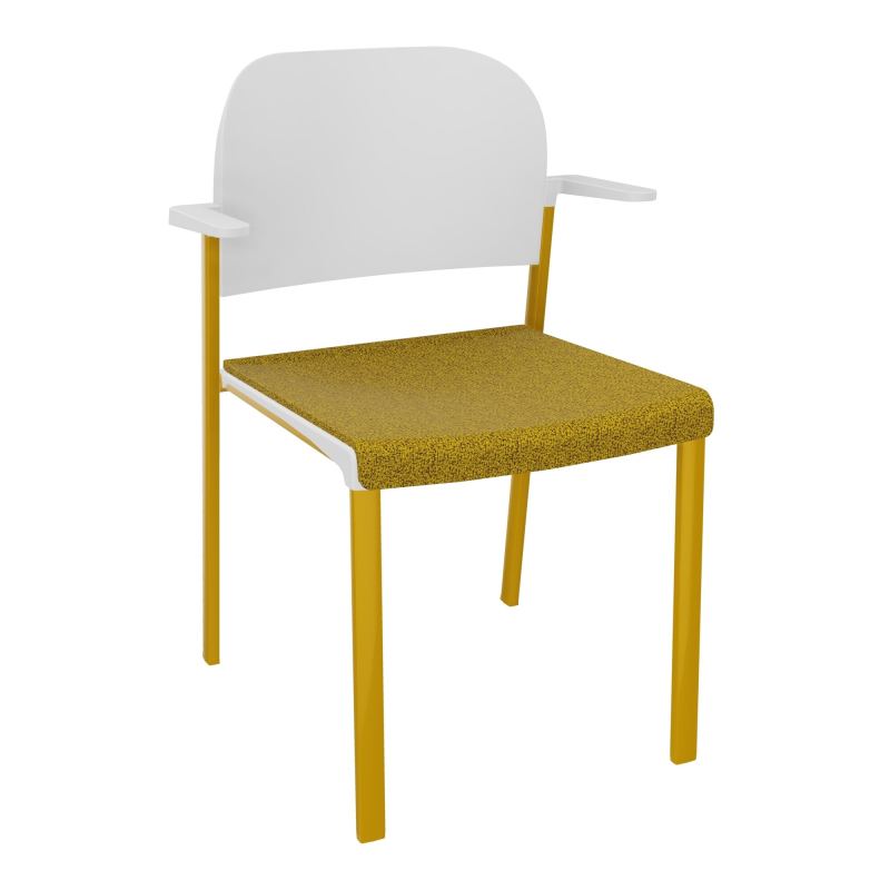 ROMY CHAISE 4P FIXES ASSISE TISSU DOSSIER POLYPRO AVEC ACCOUDOIRS E9 SX PT