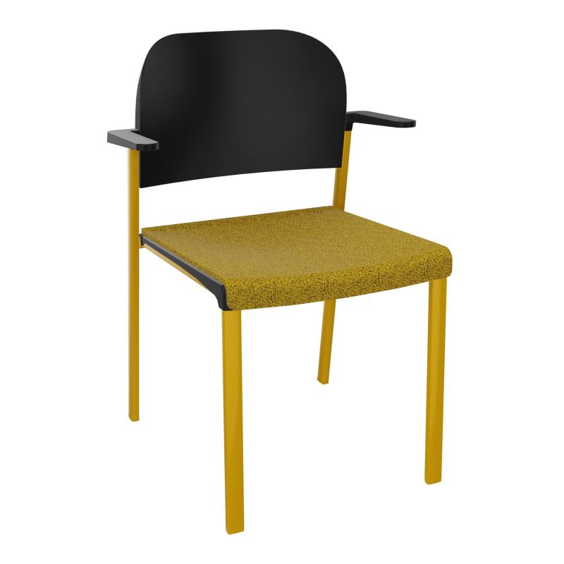ROMY CHAISE 4P FIXES ASSISE TISSU DOSSIER POLYPRO AVEC ACCOUDOIRS E9 SX PU