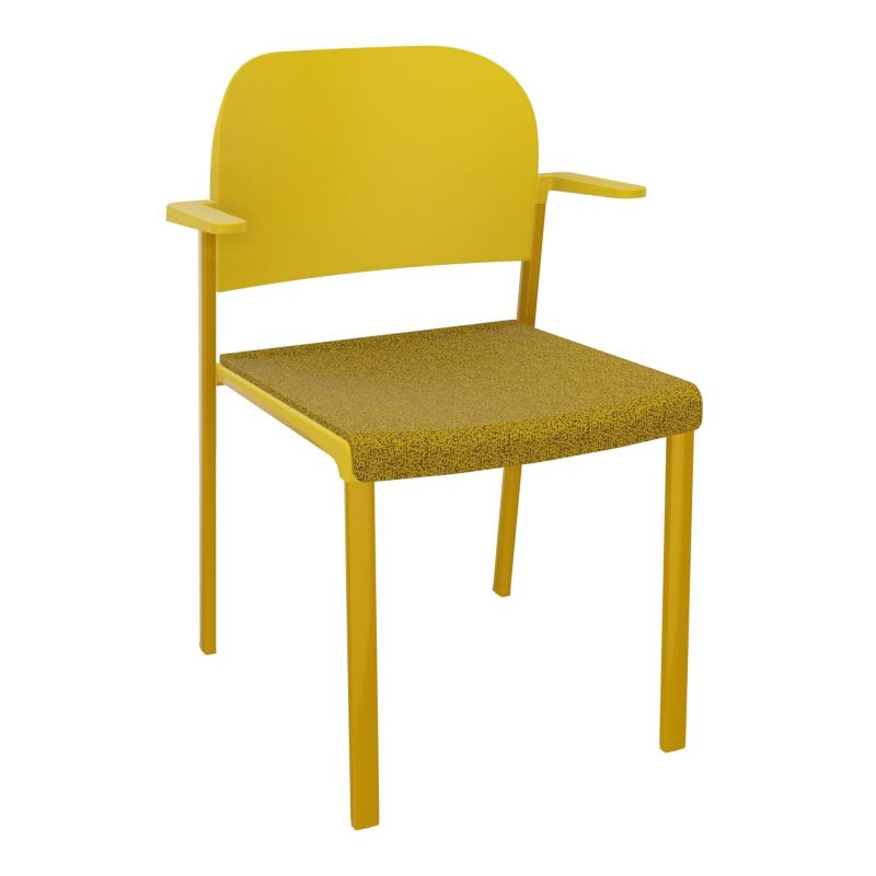 ROMY CHAISE 4P FIXES ASSISE TISSU DOSSIER POLYPRO AVEC ACCOUDOIRS E9 SX PW
