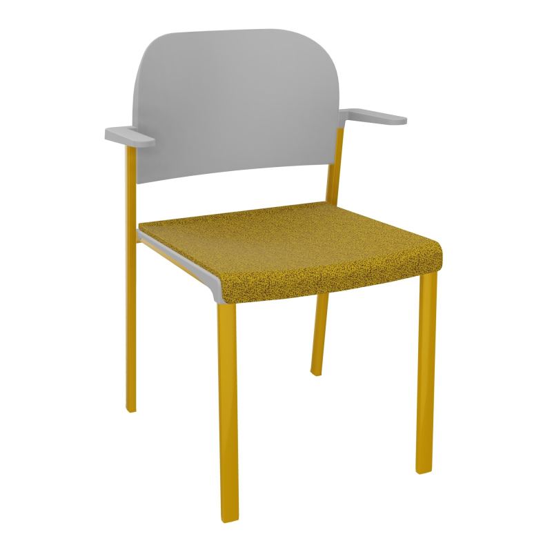 ROMY CHAISE 4P FIXES ASSISE TISSU DOSSIER POLYPRO AVEC ACCOUDOIRS E9 SX PX