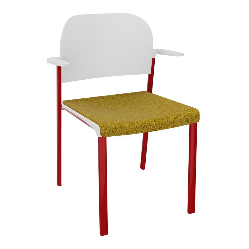 ROMY CHAISE 4P FIXES ASSISE TISSU DOSSIER POLYPRO AVEC ACCOUDOIRS E9 ZY PT