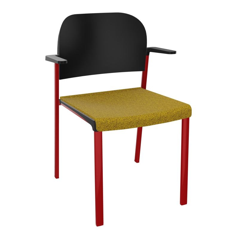 ROMY CHAISE 4P FIXES ASSISE TISSU DOSSIER POLYPRO AVEC ACCOUDOIRS E9 ZY PU