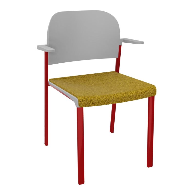ROMY CHAISE 4P FIXES ASSISE TISSU DOSSIER POLYPRO AVEC ACCOUDOIRS E9 ZY PX
