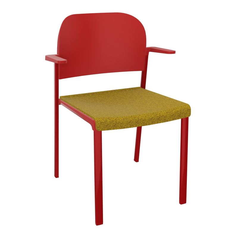 ROMY CHAISE 4P FIXES ASSISE TISSU DOSSIER POLYPRO AVEC ACCOUDOIRS E9 ZY PZ