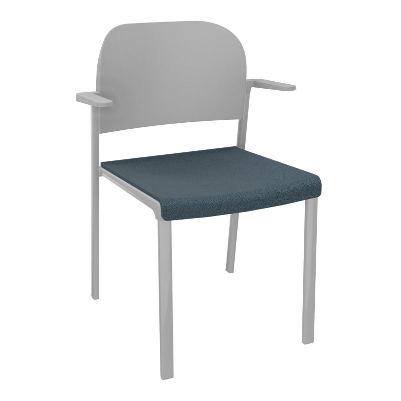 ROMY CHAISE 4P FIXES ASSISE TISSU DOSSIER POLYPRO AVEC ACCOUDOIRS  KA SB PX