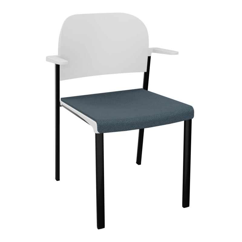 ROMY CHAISE 4P FIXES ASSISE TISSU DOSSIER POLYPRO AVEC ACCOUDOIRS  KA SG PT