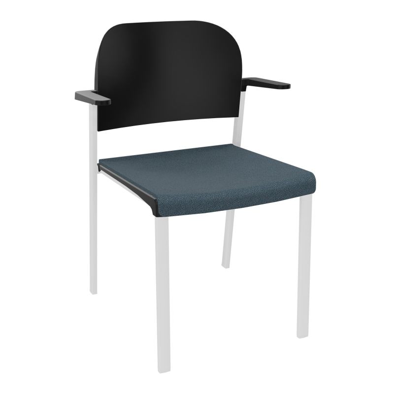 ROMY CHAISE 4P FIXES ASSISE TISSU DOSSIER POLYPRO AVEC ACCOUDOIRS  KA SP PU