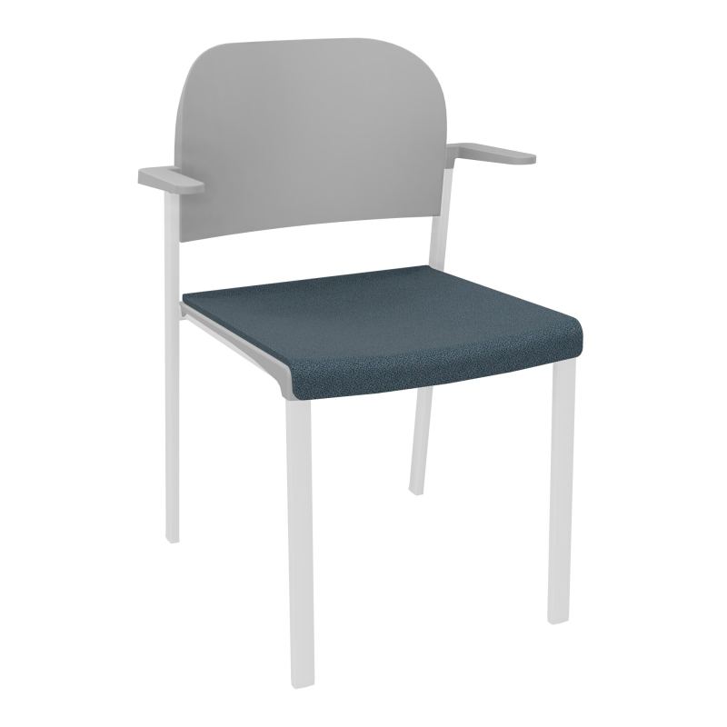 ROMY CHAISE 4P FIXES ASSISE TISSU DOSSIER POLYPRO AVEC ACCOUDOIRS  KA SP PX