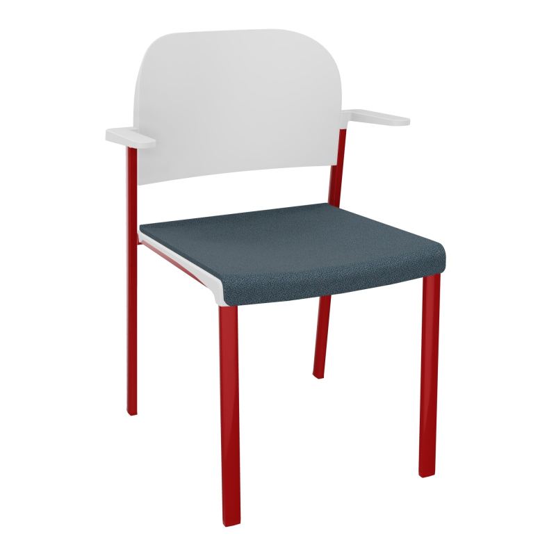 ROMY CHAISE 4P FIXES ASSISE TISSU DOSSIER POLYPRO AVEC ACCOUDOIRS  KA ZY PT