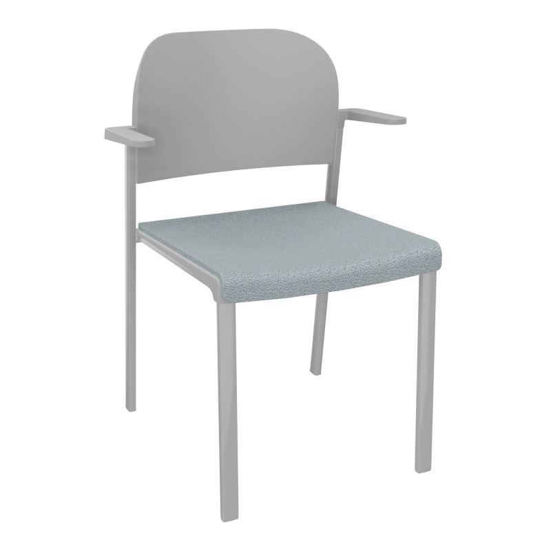 ROMY CHAISE 4P FIXES ASSISE TISSU DOSSIER POLYPRO AVEC ACCOUDOIRS  KD SB PX