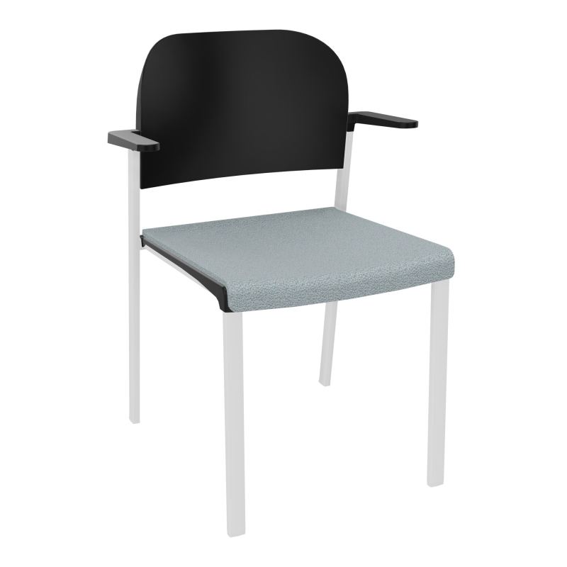 ROMY CHAISE 4P FIXES ASSISE TISSU DOSSIER POLYPRO AVEC ACCOUDOIRS  KD SP PU