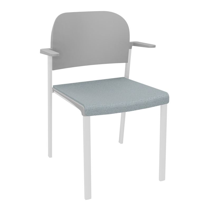 ROMY CHAISE 4P FIXES ASSISE TISSU DOSSIER POLYPRO AVEC ACCOUDOIRS  KD SP PX