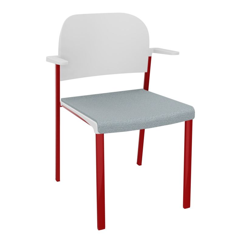 ROMY CHAISE 4P FIXES ASSISE TISSU DOSSIER POLYPRO AVEC ACCOUDOIRS  KD ZY PT