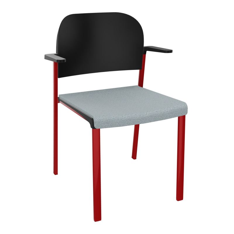 ROMY CHAISE 4P FIXES ASSISE TISSU DOSSIER POLYPRO AVEC ACCOUDOIRS  KD ZY PU