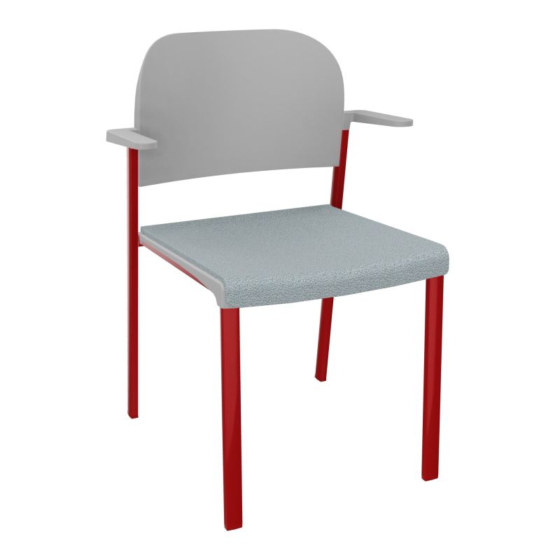 ROMY CHAISE 4P FIXES ASSISE TISSU DOSSIER POLYPRO AVEC ACCOUDOIRS  KD ZY PX
