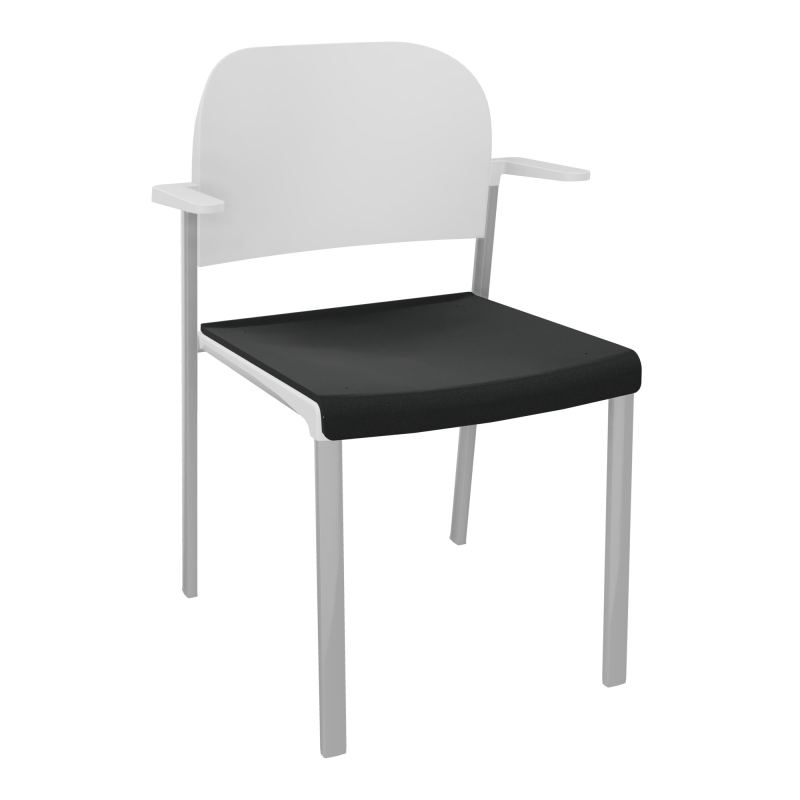 ROMY CHAISE 4P FIXES ASSISE TISSU DOSSIER POLYPRO AVEC ACCOUDOIRS  KE SB PT