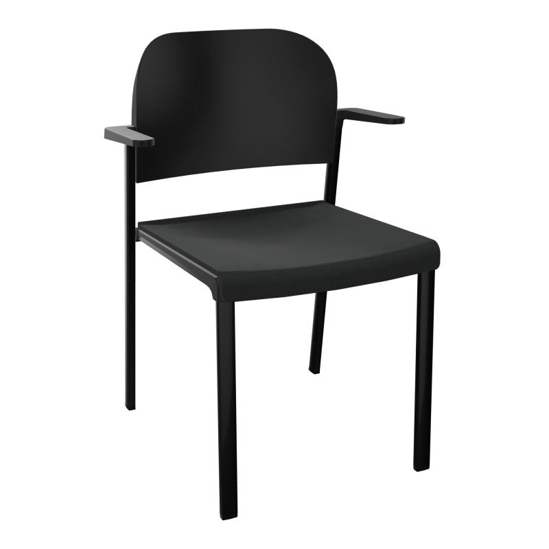 ROMY CHAISE 4P FIXES ASSISE TISSU DOSSIER POLYPRO AVEC ACCOUDOIRS  KE SG PU