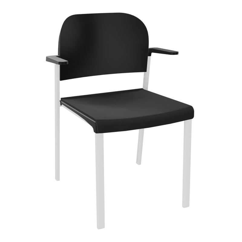 ROMY CHAISE 4P FIXES ASSISE TISSU DOSSIER POLYPRO AVEC ACCOUDOIRS  KE SP PU