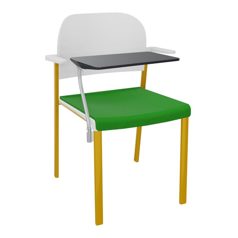 ROMY CHAISE 4P FIXES ASSISE TISSU DOSSIER POLYPRO AVEC ACCOUDOIRS+TABLETTE NOIRE  A1 SX P