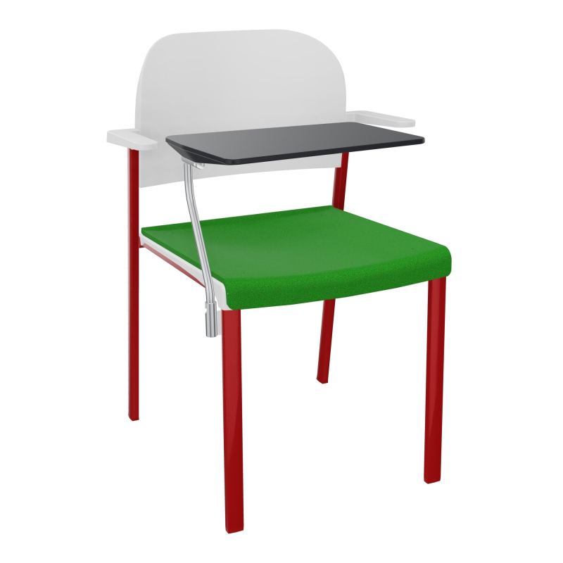 ROMY CHAISE 4P FIXES ASSISE TISSU DOSSIER POLYPRO AVEC ACCOUDOIRS+TABLETTE NOIRE  A1 ZY P