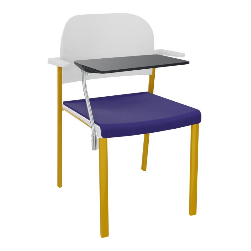 ROMY CHAISE 4P FIXES ASSISE TISSU DOSSIER POLYPRO AVEC ACCOUDOIRS+TABLETTE NOIRE  A3 SX P