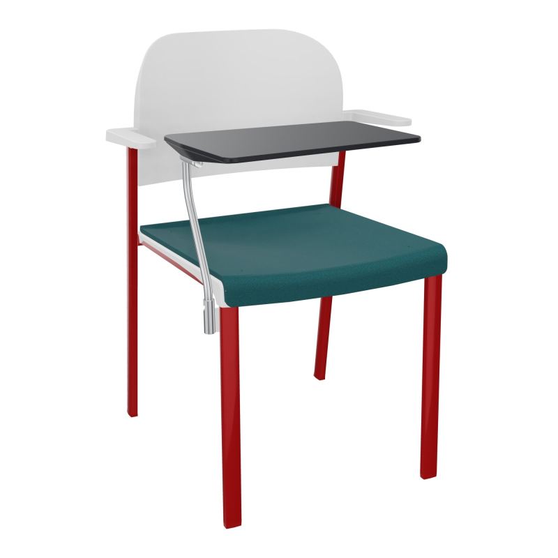 ROMY CHAISE 4P FIXES ASSISE TISSU DOSSIER POLYPRO AVEC ACCOUDOIRS+TABLETTE NOIRE  A4 ZY P
