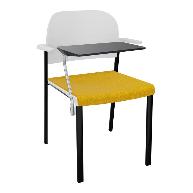 ROMY CHAISE 4P FIXES ASSISE TISSU DOSSIER POLYPRO AVEC ACCOUDOIRS+TABLETTE NOIRE  A5 SG P