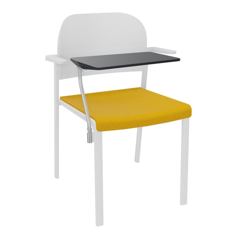 ROMY CHAISE 4P FIXES ASSISE TISSU DOSSIER POLYPRO AVEC ACCOUDOIRS+TABLETTE NOIRE  A5 SP P