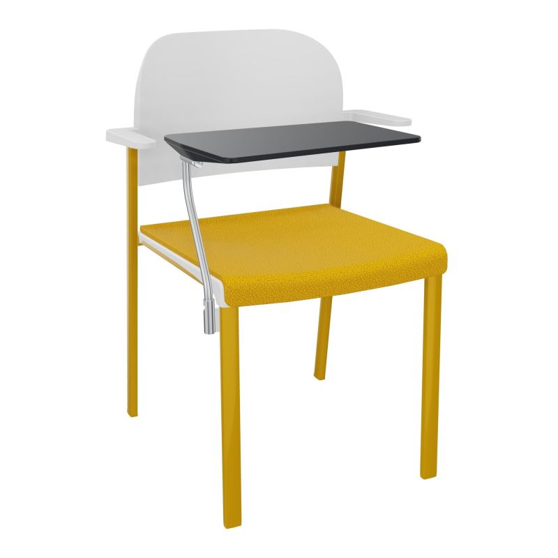 ROMY CHAISE 4P FIXES ASSISE TISSU DOSSIER POLYPRO AVEC ACCOUDOIRS+TABLETTE NOIRE  A5 SX P