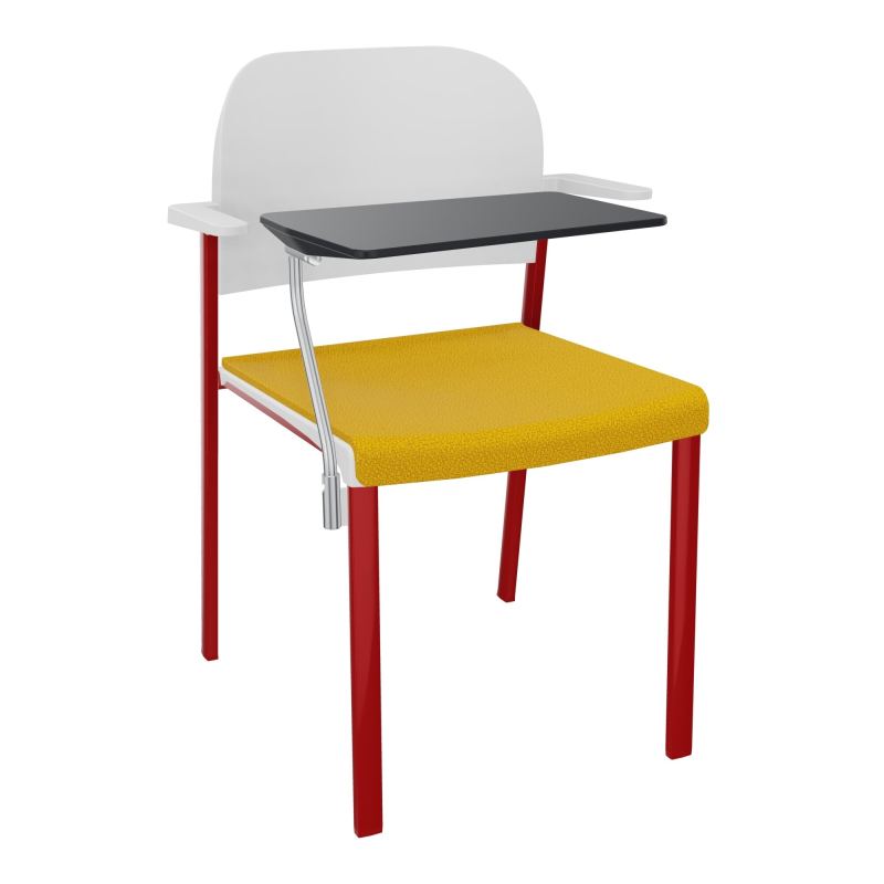 ROMY CHAISE 4P FIXES ASSISE TISSU DOSSIER POLYPRO AVEC ACCOUDOIRS+TABLETTE NOIRE  A5 ZY P