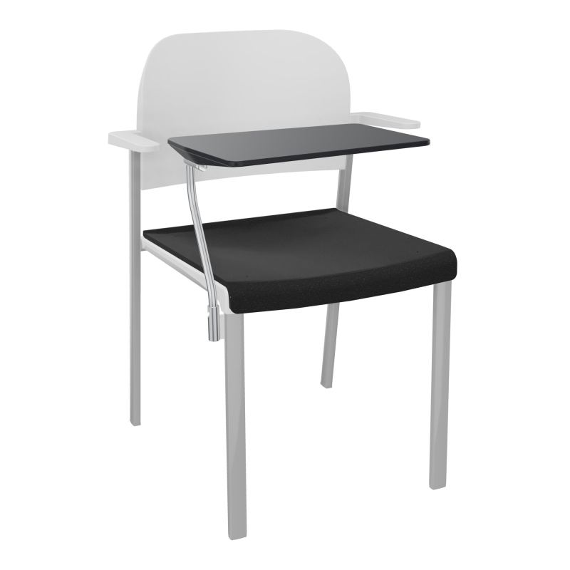 ROMY CHAISE 4P FIXES ASSISE TISSU DOSSIER POLYPRO AVEC ACCOUDOIRS+TABLETTE NOIRE  A6 SB P