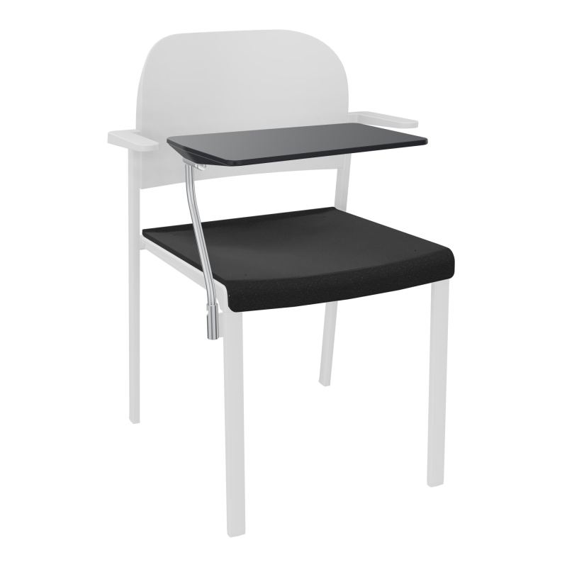 ROMY CHAISE 4P FIXES ASSISE TISSU DOSSIER POLYPRO AVEC ACCOUDOIRS+TABLETTE NOIRE  A6 SP P