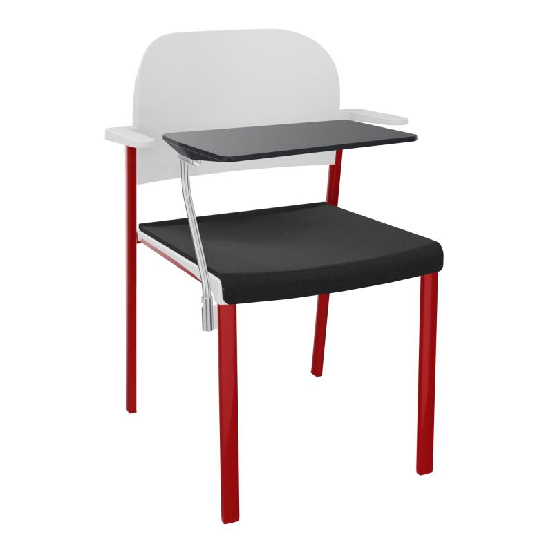 ROMY CHAISE 4P FIXES ASSISE TISSU DOSSIER POLYPRO AVEC ACCOUDOIRS+TABLETTE NOIRE  A6 ZY P
