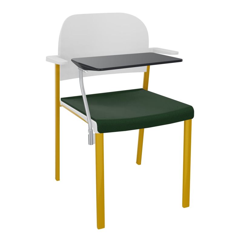 ROMY CHAISE 4P FIXES ASSISE TISSU DOSSIER POLYPRO AVEC ACCOUDOIRS+TABLETTE NOIRE  A9 SX P