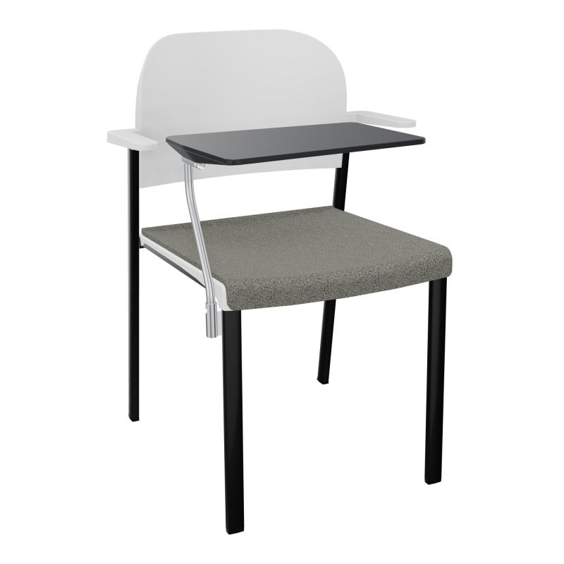 ROMY CHAISE 4P FIXES ASSISE TISSU DOSSIER POLYPRO AVEC ACCOUDOIRS+TABLETTE NOIRE  B1 SG P