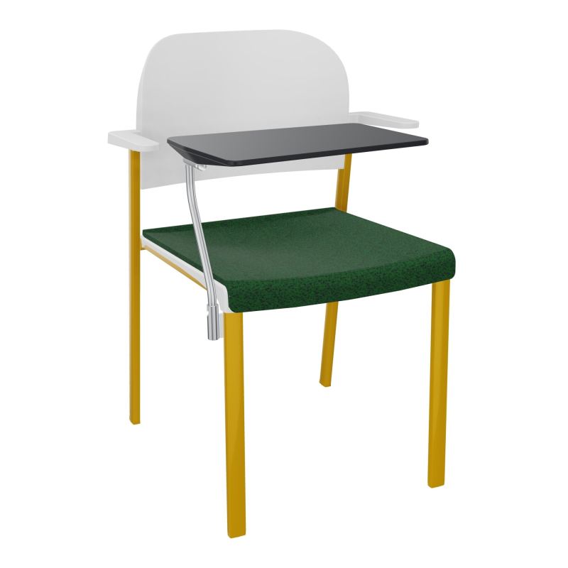 ROMY CHAISE 4P FIXES ASSISE TISSU DOSSIER POLYPRO AVEC ACCOUDOIRS+TABLETTE NOIRE  B2 SX P