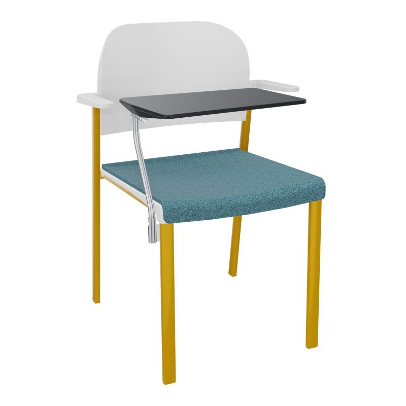 ROMY CHAISE 4P FIXES ASSISE TISSU DOSSIER POLYPRO AVEC ACCOUDOIRS+TABLETTE NOIRE  B4 SX P