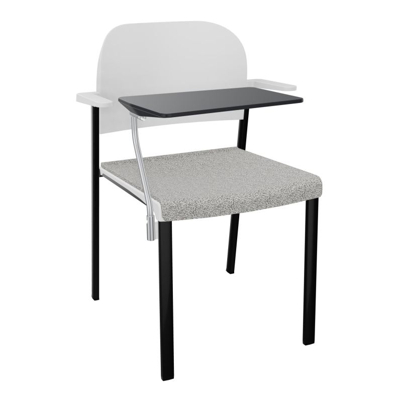 ROMY CHAISE 4P FIXES ASSISE TISSU DOSSIER POLYPRO AVEC ACCOUDOIRS+TABLETTE NOIRE  B5 SG P