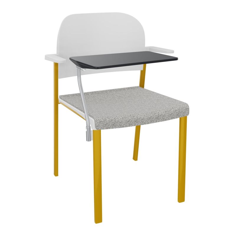 ROMY CHAISE 4P FIXES ASSISE TISSU DOSSIER POLYPRO AVEC ACCOUDOIRS+TABLETTE NOIRE  B5 SX P