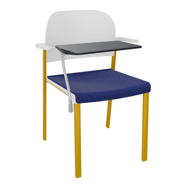 ROMY CHAISE 4P FIXES ASSISE TISSU DOSSIER POLYPRO AVEC ACCOUDOIRS+TABLETTE NOIRE  B6 SX P