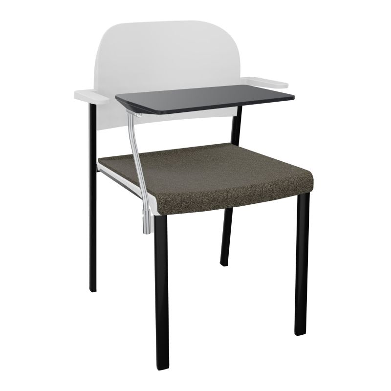 ROMY CHAISE 4P FIXES ASSISE TISSU DOSSIER POLYPRO AVEC ACCOUDOIRS+TABLETTE NOIRE  B7 SG P