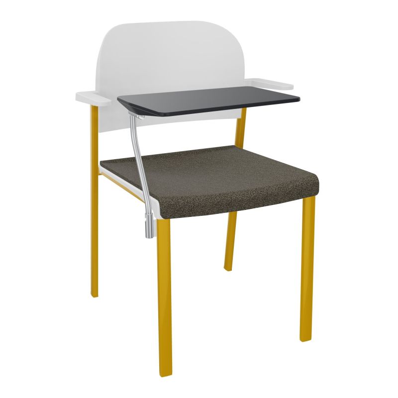 ROMY CHAISE 4P FIXES ASSISE TISSU DOSSIER POLYPRO AVEC ACCOUDOIRS+TABLETTE NOIRE  B7 SX P