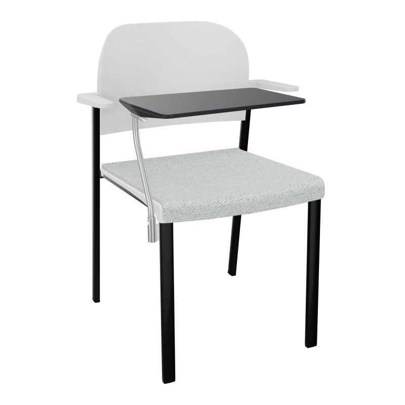 ROMY CHAISE 4P FIXES ASSISE TISSU DOSSIER POLYPRO AVEC ACCOUDOIRS+TABLETTE NOIRE BC SG PT