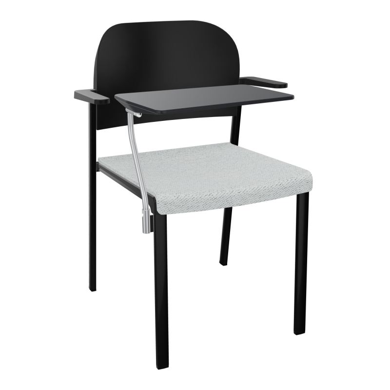 ROMY CHAISE 4P FIXES ASSISE TISSU DOSSIER POLYPRO AVEC ACCOUDOIRS+TABLETTE NOIRE BC SG PU
