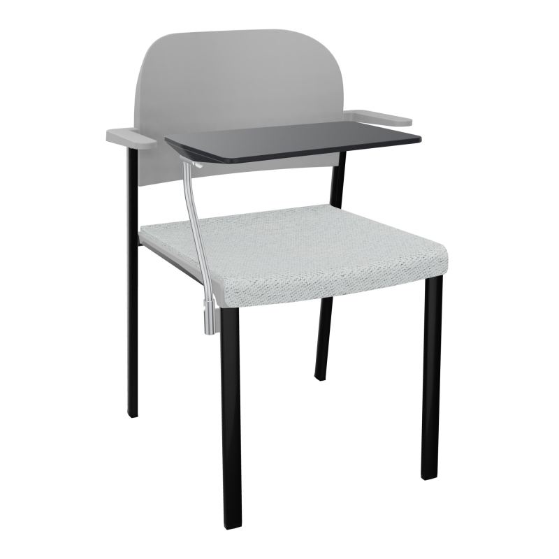 ROMY CHAISE 4P FIXES ASSISE TISSU DOSSIER POLYPRO AVEC ACCOUDOIRS+TABLETTE NOIRE BC SG PX
