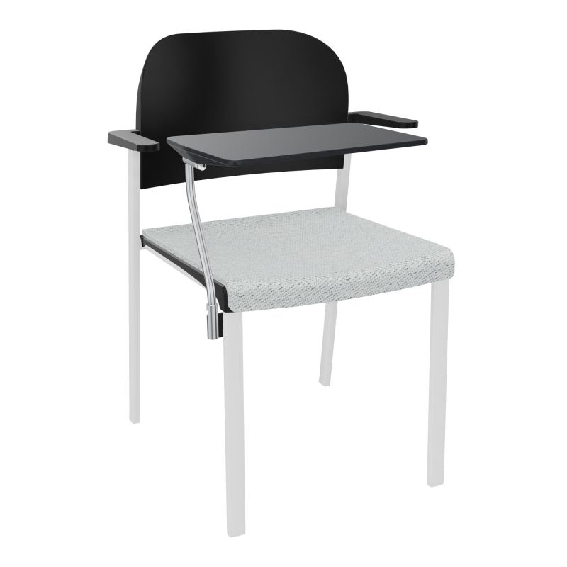 ROMY CHAISE 4P FIXES ASSISE TISSU DOSSIER POLYPRO AVEC ACCOUDOIRS+TABLETTE NOIRE BC SP PU